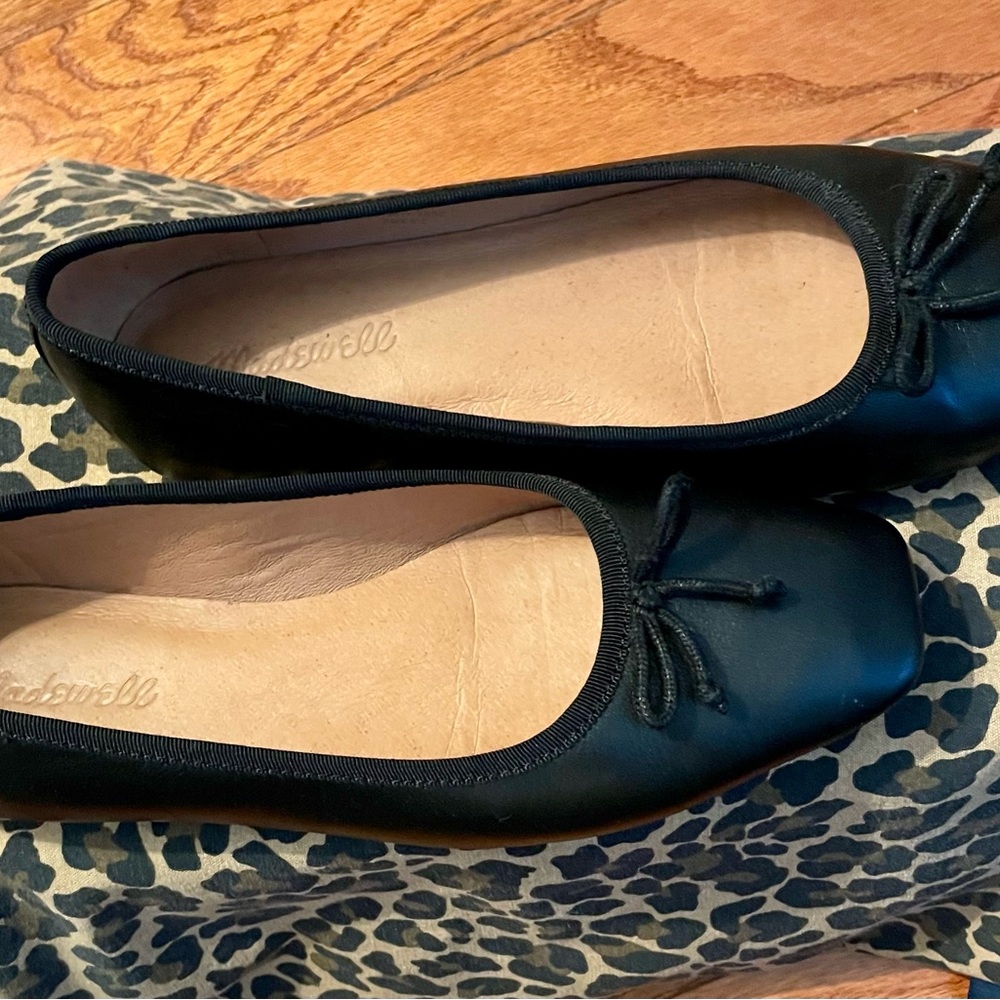 Madewell Black Leather Ballet Flats